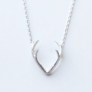 Antler Silver Color Pendant Necklace
